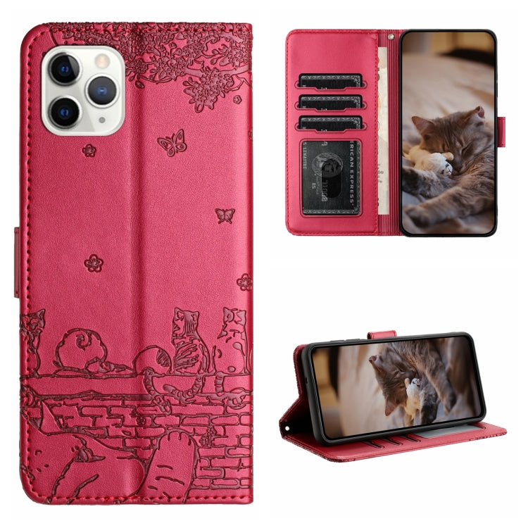 Étui de téléphone en cuir avec motif de chat en relief et cordon, pour iPhone 11 Pro, pour iPhone XS Max, pour iPhone X, pour iPhone 7 Plus / 8 Plus