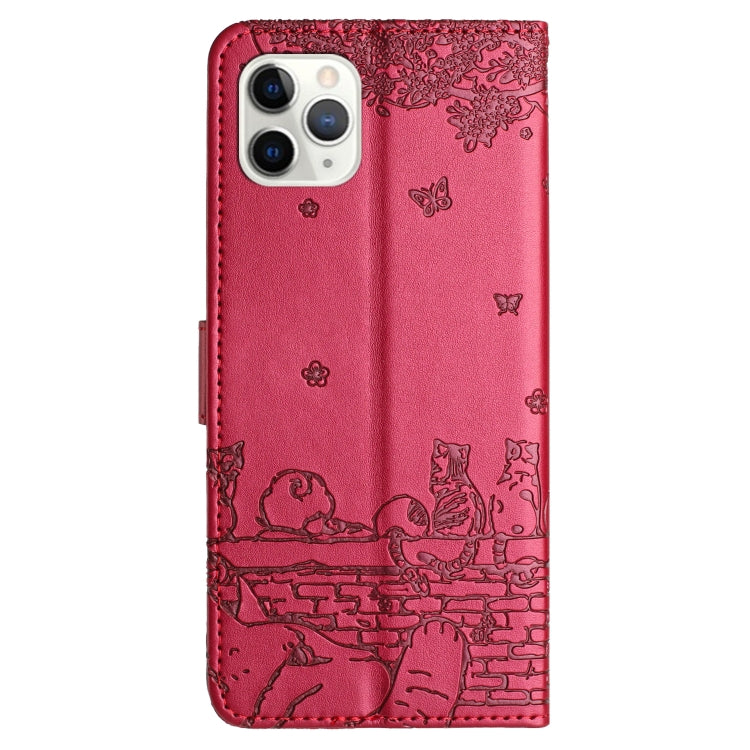 Étui de téléphone en cuir avec motif de chat en relief et cordon, pour iPhone 11 Pro, pour iPhone XS Max, pour iPhone X, pour iPhone 7 Plus / 8 Plus