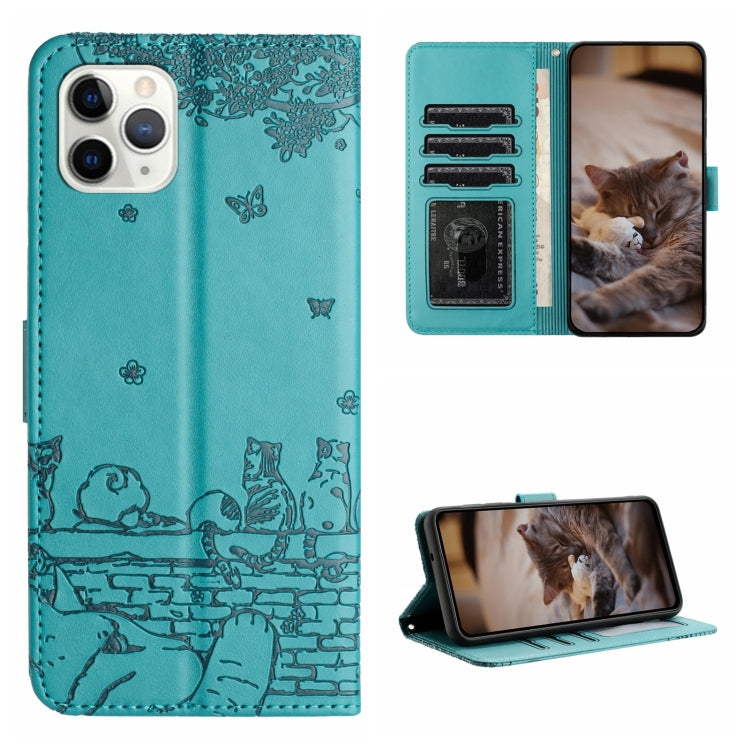 Étui de téléphone en cuir avec motif de chat en relief et cordon, pour iPhone 11 Pro, pour iPhone XS Max, pour iPhone X, pour iPhone 7 Plus / 8 Plus