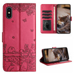 Étui de téléphone en cuir avec motif de chat en relief et cordon, pour iPhone 11 Pro, pour iPhone XS Max, pour iPhone X, pour iPhone 7 Plus / 8 Plus