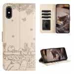 Étui de téléphone en cuir avec motif de chat en relief et cordon, pour iPhone 11 Pro, pour iPhone XS Max, pour iPhone X, pour iPhone 7 Plus / 8 Plus
