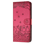 Étui de téléphone en cuir avec motif chat en relief et cordon, pour iPhone 16e / 17e, pour iPhone 17 Pro Max, pour iPhone 17 Pro, pour iPhone 17, pour iPhone Air, pour iPhone 16 Pro Max, pour iPhone 16 Pro, pour iPhone 16 Plus, pour iPhone 16