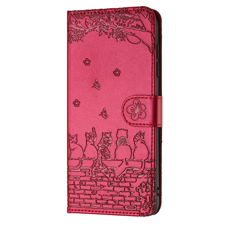 Étui de téléphone en cuir avec motif chat en relief et cordon, pour iPhone 16e / 17e, pour iPhone 17 Pro Max, pour iPhone 17 Pro, pour iPhone 17, pour iPhone Air, pour iPhone 16 Pro Max, pour iPhone 16 Pro, pour iPhone 16 Plus, pour iPhone 16