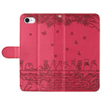 Étui de téléphone en cuir avec motif chat en relief et cordon, pour iPhone 16e / 17e, pour iPhone 17 Pro Max, pour iPhone 17 Pro, pour iPhone 17, pour iPhone Air, pour iPhone 16 Pro Max, pour iPhone 16 Pro, pour iPhone 16 Plus, pour iPhone 16