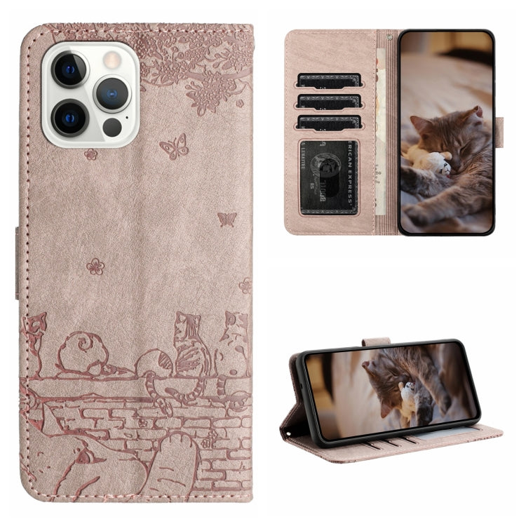 Étui de téléphone en cuir avec motif chat en relief et cordon, pour iPhone 16e / 17e, pour iPhone 17 Pro Max, pour iPhone 17 Pro, pour iPhone 17, pour iPhone Air, pour iPhone 16 Pro Max, pour iPhone 16 Pro, pour iPhone 16 Plus, pour iPhone 16