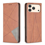 Coque de téléphone magnétique en cuir texturé losange, pour iPhone 17 Pro Max, pour iPhone 17 Pro, pour iPhone 17, pour iPhone Air, pour iPhone 16 Pro Max, pour iPhone 16 Pro, pour iPhone 16 Plus, pour iPhone 16