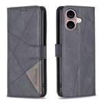 Étui de téléphone en cuir texturé losange avec boucle magnétique, Pour iPhone 17 Pro Max, Pour iPhone 17 Pro, Pour iPhone 17, Pour iPhone Air, Pour iPhone 16 Pro Max, Pour iPhone 16 Pro, Pour iPhone 16 Plus, Pour iPhone 16