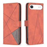Étui de téléphone en cuir texturé losange avec boucle magnétique, Pour iPhone 17 Pro Max, Pour iPhone 17 Pro, Pour iPhone 17, Pour iPhone Air, Pour iPhone 16 Pro Max, Pour iPhone 16 Pro, Pour iPhone 16 Plus, Pour iPhone 16