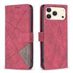 Étui de téléphone en cuir texturé losange avec boucle magnétique, Pour iPhone 17 Pro Max, Pour iPhone 17 Pro, Pour iPhone 17, Pour iPhone Air, Pour iPhone 16 Pro Max, Pour iPhone 16 Pro, Pour iPhone 16 Plus, Pour iPhone 16