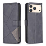 Étui de téléphone en cuir texturé losange avec boucle magnétique, Pour iPhone 17 Pro Max, Pour iPhone 17 Pro, Pour iPhone 17, Pour iPhone Air, Pour iPhone 16 Pro Max, Pour iPhone 16 Pro, Pour iPhone 16 Plus, Pour iPhone 16