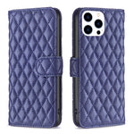 Étui portefeuille en cuir à rabat en treillis diamanté, pour iPhone 17e / 16e, pour iPhone 17 Pro Max, pour iPhone 17 Pro, pour iPhone 17, pour iPhone Air, pour iPhone 16 Pro Max, pour iPhone 16 Pro, pour iPhone 16 Plus