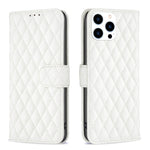 Étui portefeuille en cuir à rabat en treillis diamanté, pour iPhone 17e / 16e, pour iPhone 17 Pro Max, pour iPhone 17 Pro, pour iPhone 17, pour iPhone Air, pour iPhone 16 Pro Max, pour iPhone 16 Pro, pour iPhone 16 Plus