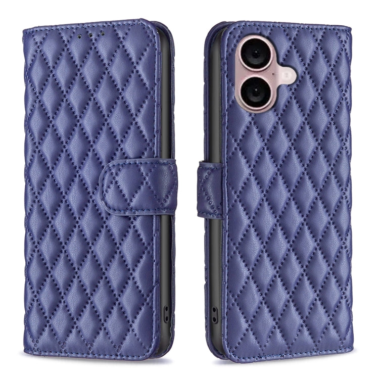 Étui portefeuille en cuir à rabat en treillis diamanté, pour iPhone 17e / 16e, pour iPhone 17 Pro Max, pour iPhone 17 Pro, pour iPhone 17, pour iPhone Air, pour iPhone 16 Pro Max, pour iPhone 16 Pro, pour iPhone 16 Plus