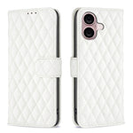 Étui portefeuille en cuir à rabat en treillis diamanté, pour iPhone 17e / 16e, pour iPhone 17 Pro Max, pour iPhone 17 Pro, pour iPhone 17, pour iPhone Air, pour iPhone 16 Pro Max, pour iPhone 16 Pro, pour iPhone 16 Plus