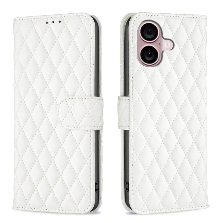 Étui portefeuille en cuir à rabat en treillis diamanté, pour iPhone 17e / 16e, pour iPhone 17 Pro Max, pour iPhone 17 Pro, pour iPhone 17, pour iPhone Air, pour iPhone 16 Pro Max, pour iPhone 16 Pro, pour iPhone 16 Plus