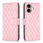 Étui portefeuille en cuir à rabat en treillis diamanté, pour iPhone 17e / 16e, pour iPhone 17 Pro Max, pour iPhone 17 Pro, pour iPhone 17, pour iPhone Air, pour iPhone 16 Pro Max, pour iPhone 16 Pro, pour iPhone 16 Plus