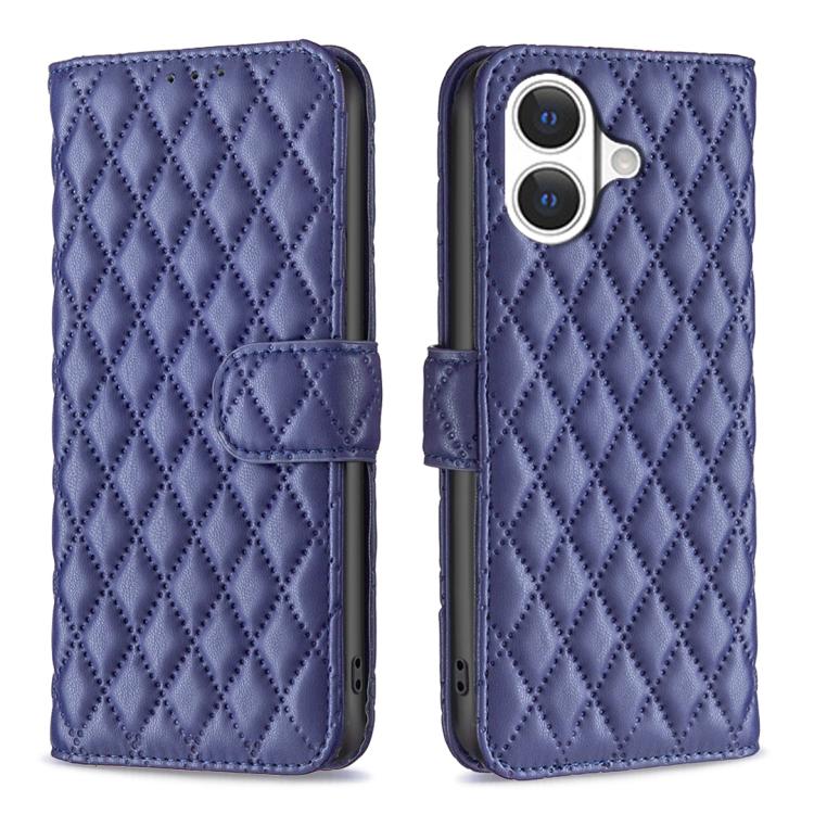 Étui portefeuille en cuir à rabat en treillis diamanté, pour iPhone 17e / 16e, pour iPhone 17 Pro Max, pour iPhone 17 Pro, pour iPhone 17, pour iPhone Air, pour iPhone 16 Pro Max, pour iPhone 16 Pro, pour iPhone 16 Plus