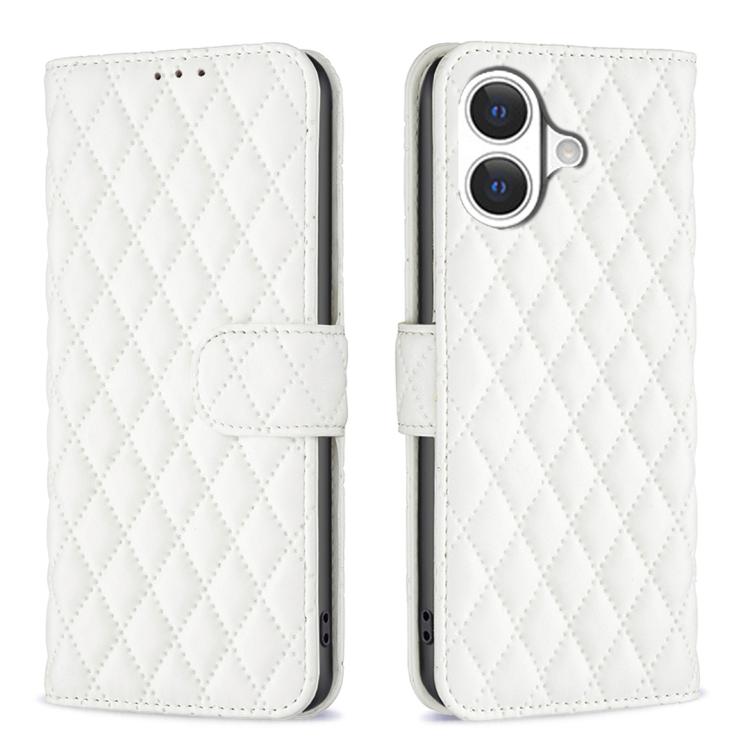 Étui portefeuille en cuir à rabat en treillis diamanté, pour iPhone 17e / 16e, pour iPhone 17 Pro Max, pour iPhone 17 Pro, pour iPhone 17, pour iPhone Air, pour iPhone 16 Pro Max, pour iPhone 16 Pro, pour iPhone 16 Plus