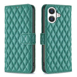Étui portefeuille en cuir à rabat en treillis diamanté, pour iPhone 17e / 16e, pour iPhone 17 Pro Max, pour iPhone 17 Pro, pour iPhone 17, pour iPhone Air, pour iPhone 16 Pro Max, pour iPhone 16 Pro, pour iPhone 16 Plus