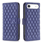 Étui portefeuille en cuir à rabat en treillis diamanté, pour iPhone 17e / 16e, pour iPhone 17 Pro Max, pour iPhone 17 Pro, pour iPhone 17, pour iPhone Air, pour iPhone 16 Pro Max, pour iPhone 16 Pro, pour iPhone 16 Plus