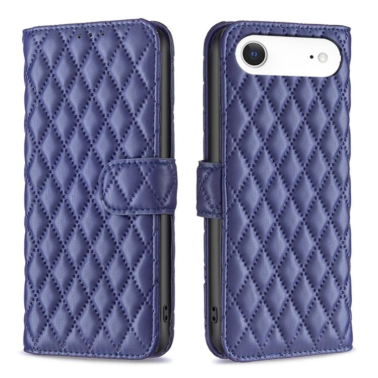 Étui portefeuille en cuir à rabat en treillis diamanté, pour iPhone 17e / 16e, pour iPhone 17 Pro Max, pour iPhone 17 Pro, pour iPhone 17, pour iPhone Air, pour iPhone 16 Pro Max, pour iPhone 16 Pro, pour iPhone 16 Plus