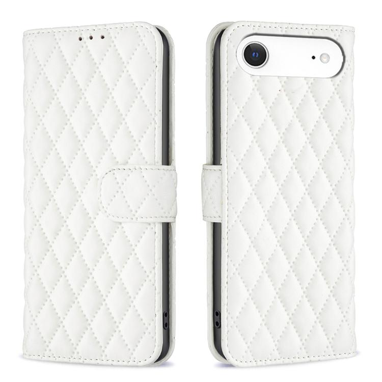 Étui portefeuille en cuir à rabat en treillis diamanté, pour iPhone 17e / 16e, pour iPhone 17 Pro Max, pour iPhone 17 Pro, pour iPhone 17, pour iPhone Air, pour iPhone 16 Pro Max, pour iPhone 16 Pro, pour iPhone 16 Plus