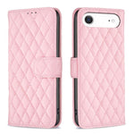Étui portefeuille en cuir à rabat en treillis diamanté, pour iPhone 17e / 16e, pour iPhone 17 Pro Max, pour iPhone 17 Pro, pour iPhone 17, pour iPhone Air, pour iPhone 16 Pro Max, pour iPhone 16 Pro, pour iPhone 16 Plus