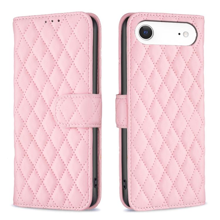 Étui portefeuille en cuir à rabat en treillis diamanté, pour iPhone 17e / 16e, pour iPhone 17 Pro Max, pour iPhone 17 Pro, pour iPhone 17, pour iPhone Air, pour iPhone 16 Pro Max, pour iPhone 16 Pro, pour iPhone 16 Plus