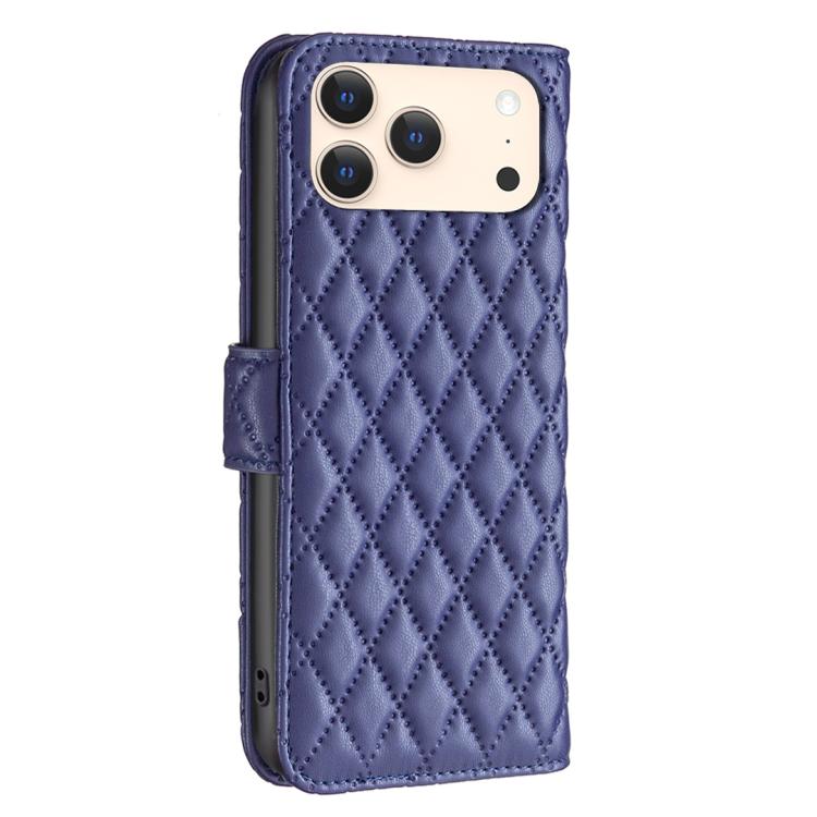 Étui portefeuille en cuir à rabat en treillis diamanté, pour iPhone 17e / 16e, pour iPhone 17 Pro Max, pour iPhone 17 Pro, pour iPhone 17, pour iPhone Air, pour iPhone 16 Pro Max, pour iPhone 16 Pro, pour iPhone 16 Plus