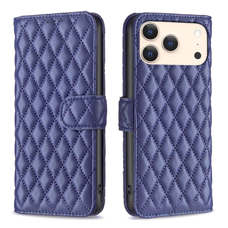 Étui portefeuille en cuir à rabat en treillis diamanté, pour iPhone 17e / 16e, pour iPhone 17 Pro Max, pour iPhone 17 Pro, pour iPhone 17, pour iPhone Air, pour iPhone 16 Pro Max, pour iPhone 16 Pro, pour iPhone 16 Plus