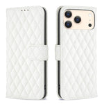 Étui portefeuille en cuir à rabat en treillis diamanté, pour iPhone 17e / 16e, pour iPhone 17 Pro Max, pour iPhone 17 Pro, pour iPhone 17, pour iPhone Air, pour iPhone 16 Pro Max, pour iPhone 16 Pro, pour iPhone 16 Plus