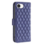 Étui portefeuille en cuir à rabat en treillis diamanté, pour iPhone 17e / 16e, pour iPhone 17 Pro Max, pour iPhone 17 Pro, pour iPhone 17, pour iPhone Air, pour iPhone 16 Pro Max, pour iPhone 16 Pro, pour iPhone 16 Plus