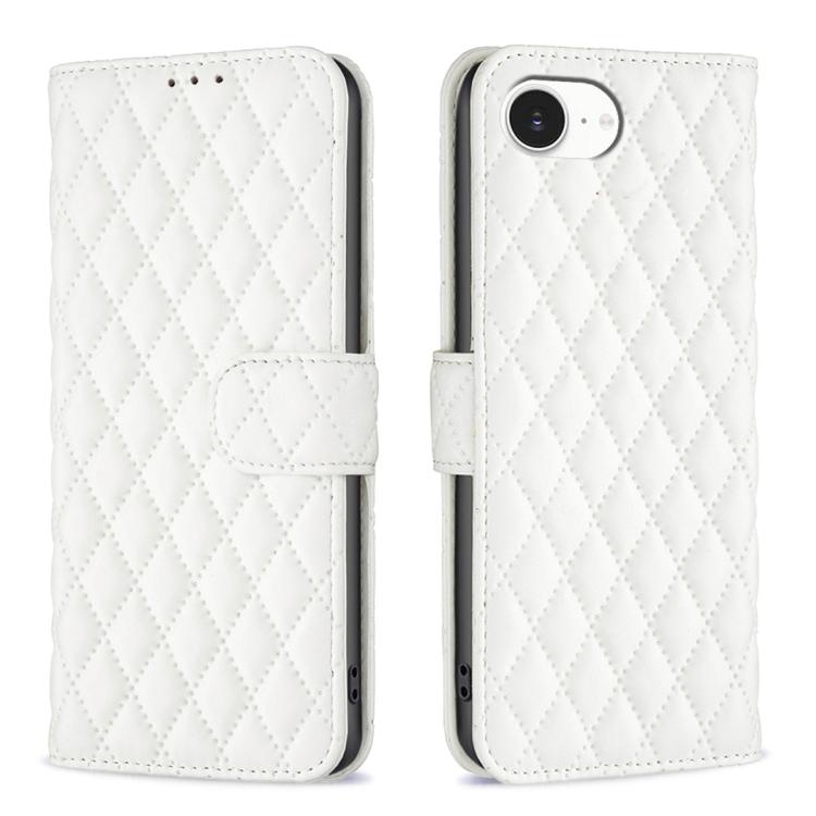 Étui portefeuille en cuir à rabat en treillis diamanté, pour iPhone 17e / 16e, pour iPhone 17 Pro Max, pour iPhone 17 Pro, pour iPhone 17, pour iPhone Air, pour iPhone 16 Pro Max, pour iPhone 16 Pro, pour iPhone 16 Plus