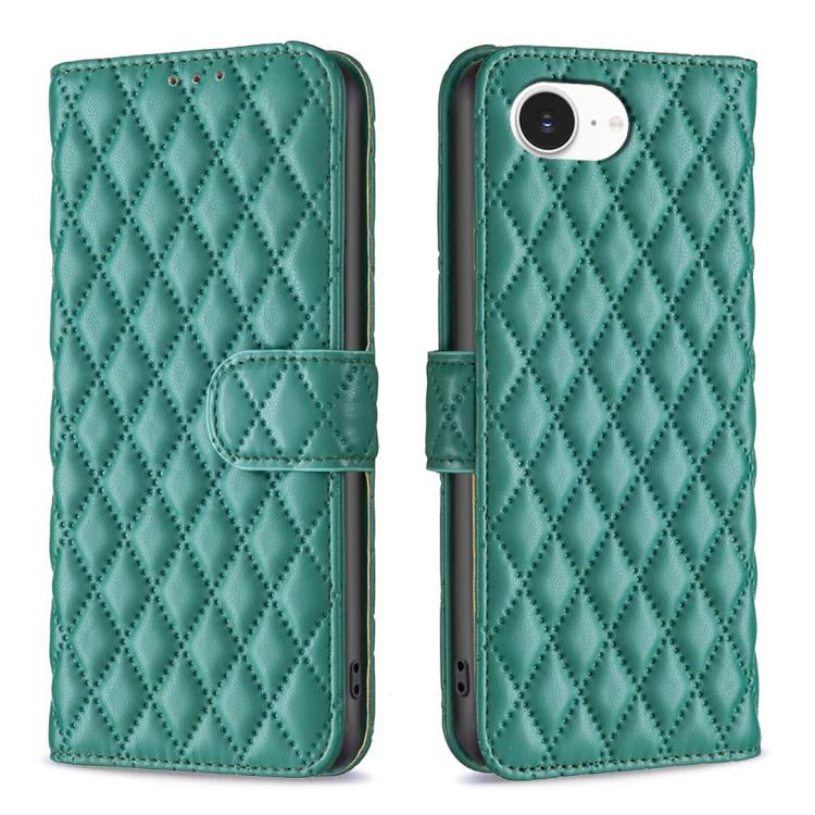 Étui portefeuille en cuir à rabat en treillis diamanté, pour iPhone 17e / 16e, pour iPhone 17 Pro Max, pour iPhone 17 Pro, pour iPhone 17, pour iPhone Air, pour iPhone 16 Pro Max, pour iPhone 16 Pro, pour iPhone 16 Plus
