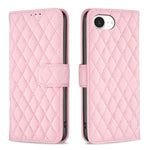 Étui portefeuille en cuir à rabat en treillis diamanté, pour iPhone 17e / 16e, pour iPhone 17 Pro Max, pour iPhone 17 Pro, pour iPhone 17, pour iPhone Air, pour iPhone 16 Pro Max, pour iPhone 16 Pro, pour iPhone 16 Plus