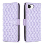 Étui portefeuille en cuir à rabat en treillis diamanté, pour iPhone 17e / 16e, pour iPhone 17 Pro Max, pour iPhone 17 Pro, pour iPhone 17, pour iPhone Air, pour iPhone 16 Pro Max, pour iPhone 16 Pro, pour iPhone 16 Plus