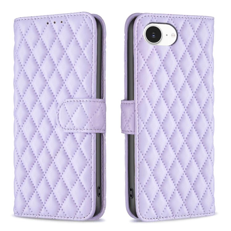 Étui portefeuille en cuir à rabat en treillis diamanté, pour iPhone 17e / 16e, pour iPhone 17 Pro Max, pour iPhone 17 Pro, pour iPhone 17, pour iPhone Air, pour iPhone 16 Pro Max, pour iPhone 16 Pro, pour iPhone 16 Plus