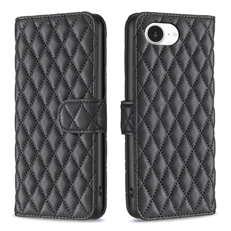 Étui portefeuille en cuir à rabat en treillis diamanté, pour iPhone 17e / 16e, pour iPhone 17 Pro Max, pour iPhone 17 Pro, pour iPhone 17, pour iPhone Air, pour iPhone 16 Pro Max, pour iPhone 16 Pro, pour iPhone 16 Plus