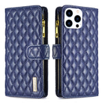 Étui portefeuille à rabat en cuir avec fermeture éclair à motif losanges, pour iPhone 17 Pro Max, pour iPhone 17 Pro, pour iPhone 17, pour iPhone Air, pour iPhone 16 Pro Max, pour iPhone 16 Pro, pour iPhone 16 Plus, pour iPhone 16