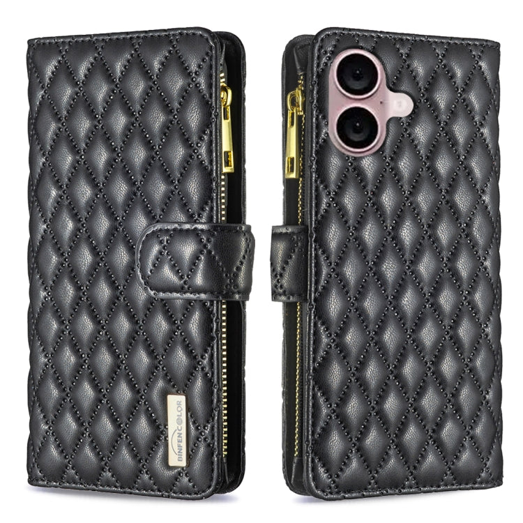 Étui portefeuille à rabat en cuir avec fermeture éclair à motif losanges, pour iPhone 17 Pro Max, pour iPhone 17 Pro, pour iPhone 17, pour iPhone Air, pour iPhone 16 Pro Max, pour iPhone 16 Pro, pour iPhone 16 Plus, pour iPhone 16