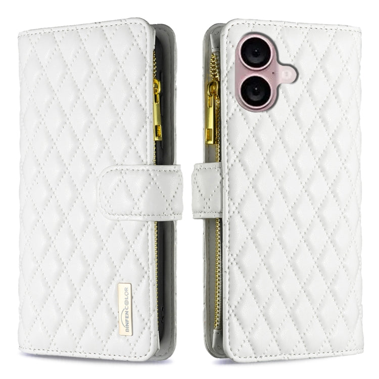 Étui portefeuille à rabat en cuir avec fermeture éclair à motif losanges, pour iPhone 17 Pro Max, pour iPhone 17 Pro, pour iPhone 17, pour iPhone Air, pour iPhone 16 Pro Max, pour iPhone 16 Pro, pour iPhone 16 Plus, pour iPhone 16