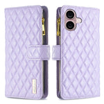 Étui portefeuille à rabat en cuir avec fermeture éclair à motif losanges, pour iPhone 17 Pro Max, pour iPhone 17 Pro, pour iPhone 17, pour iPhone Air, pour iPhone 16 Pro Max, pour iPhone 16 Pro, pour iPhone 16 Plus, pour iPhone 16