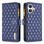 Étui portefeuille à rabat en cuir avec fermeture éclair à motif losanges, pour iPhone 17 Pro Max, pour iPhone 17 Pro, pour iPhone 17, pour iPhone Air, pour iPhone 16 Pro Max, pour iPhone 16 Pro, pour iPhone 16 Plus, pour iPhone 16