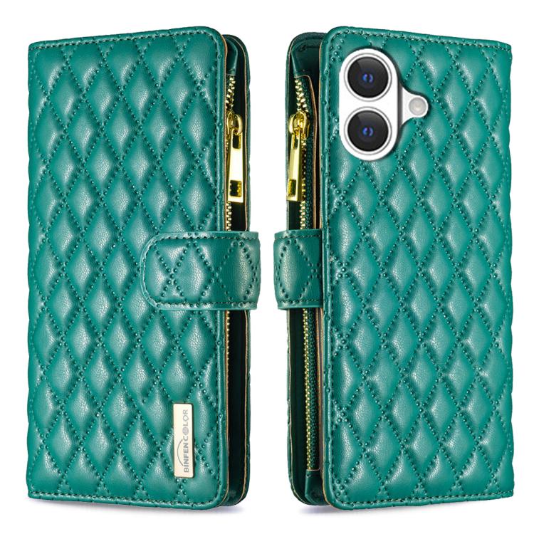 Étui portefeuille à rabat en cuir avec fermeture éclair à motif losanges, pour iPhone 17 Pro Max, pour iPhone 17 Pro, pour iPhone 17, pour iPhone Air, pour iPhone 16 Pro Max, pour iPhone 16 Pro, pour iPhone 16 Plus, pour iPhone 16