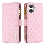 Étui portefeuille à rabat en cuir avec fermeture éclair à motif losanges, pour iPhone 17 Pro Max, pour iPhone 17 Pro, pour iPhone 17, pour iPhone Air, pour iPhone 16 Pro Max, pour iPhone 16 Pro, pour iPhone 16 Plus, pour iPhone 16