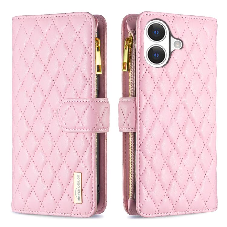 Étui portefeuille à rabat en cuir avec fermeture éclair à motif losanges, pour iPhone 17 Pro Max, pour iPhone 17 Pro, pour iPhone 17, pour iPhone Air, pour iPhone 16 Pro Max, pour iPhone 16 Pro, pour iPhone 16 Plus, pour iPhone 16