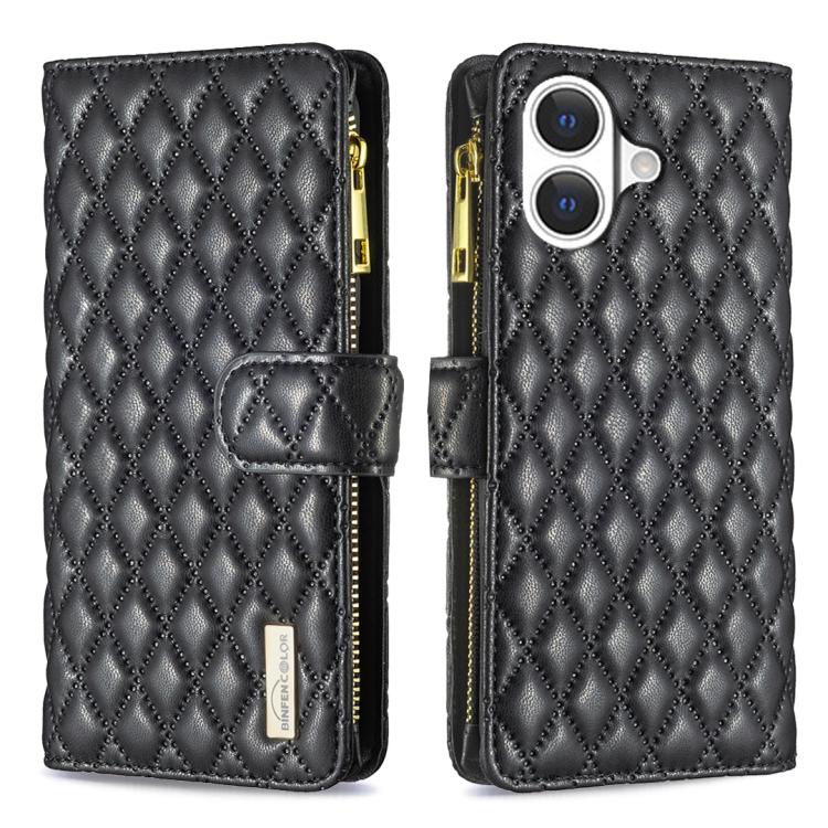Étui portefeuille à rabat en cuir avec fermeture éclair à motif losanges, pour iPhone 17 Pro Max, pour iPhone 17 Pro, pour iPhone 17, pour iPhone Air, pour iPhone 16 Pro Max, pour iPhone 16 Pro, pour iPhone 16 Plus, pour iPhone 16