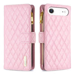 Étui portefeuille à rabat en cuir avec fermeture éclair à motif losanges, pour iPhone 17 Pro Max, pour iPhone 17 Pro, pour iPhone 17, pour iPhone Air, pour iPhone 16 Pro Max, pour iPhone 16 Pro, pour iPhone 16 Plus, pour iPhone 16