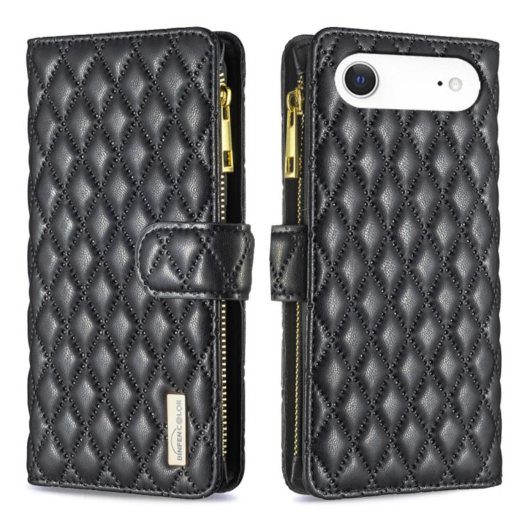 Étui portefeuille à rabat en cuir avec fermeture éclair à motif losanges, pour iPhone 17 Pro Max, pour iPhone 17 Pro, pour iPhone 17, pour iPhone Air, pour iPhone 16 Pro Max, pour iPhone 16 Pro, pour iPhone 16 Plus, pour iPhone 16