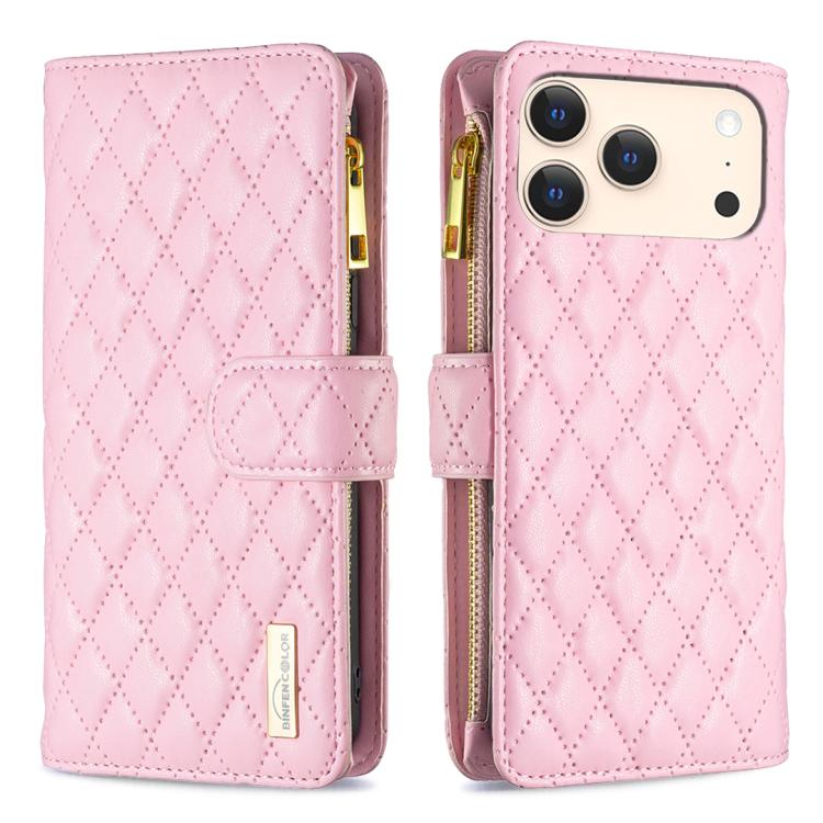 Étui portefeuille à rabat en cuir avec fermeture éclair à motif losanges, pour iPhone 17 Pro Max, pour iPhone 17 Pro, pour iPhone 17, pour iPhone Air, pour iPhone 16 Pro Max, pour iPhone 16 Pro, pour iPhone 16 Plus, pour iPhone 16